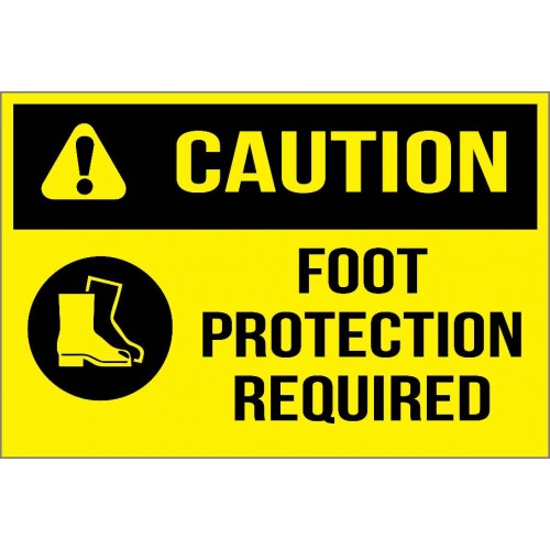 Caution - Foot Protection Required Sign
